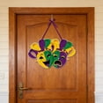 thumbnail image 6 of Mardi Gras Door Decorations Porch Sign, New's Carnival Decorations Door Hanger, Masquerade Carnival Parades Party Wall Window Hanging Decorations, Outdoor Decorations(15.7 inch), 6 of 6