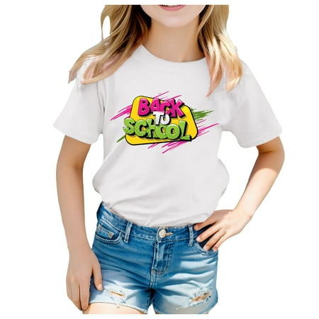 

Kids School Season Back To School Season Printed Casual Short Sleeve Top T Shirt Dance 6god Shirt Kids Sports Wear Girls Girls Sweater Shirts Long Sleeve Shirts for Kids Take off My Girl Concealed