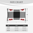 thumbnail image 6 of Balery Heart Black Buffalo Plaid Gingham Pillow Covers,Bed Pilowcases,Reversible Plush Throw Pillow Covers End Pillow Encasement,Pillow Case - 14"X20", 6 of 9