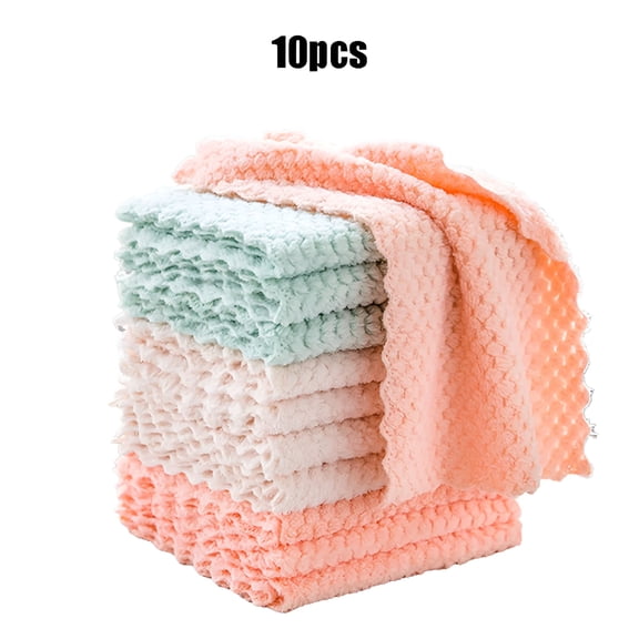 AUQ 2026 New 10Pc Absorbent Hand Towels Small Kitchen Towels Dish Cloths for Drying Dishes Rags for Kitchen Hand Towel for Kitchen Dish Washing Towels