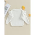 thumbnail image 4 of Bagilaanoe Toddler Baby Girl Knitted Sweater Long Sleeve Solid Color Pullover 3M 6M 9M 12M 18M 24M 3T Kids Warm Jumpers Tops Fall Loose Knitwear, 4 of 8