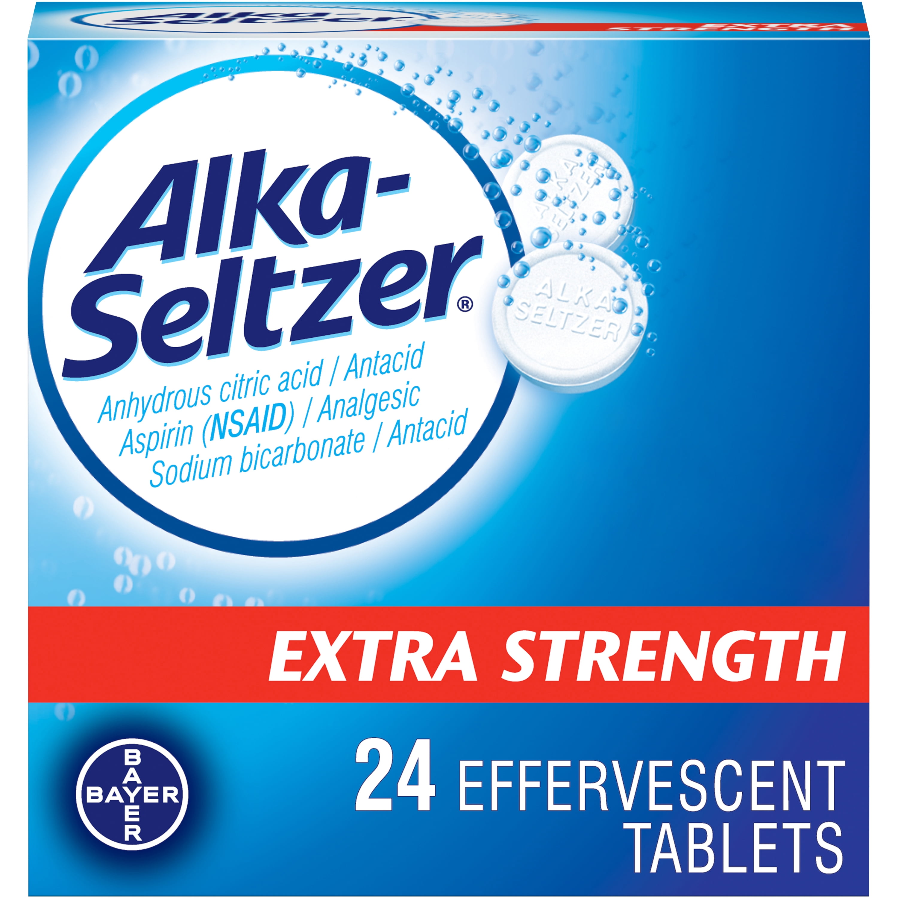 Alka Seltzer Extra Strength Effervescent Heartburn Relief Tablets, 24 Ct