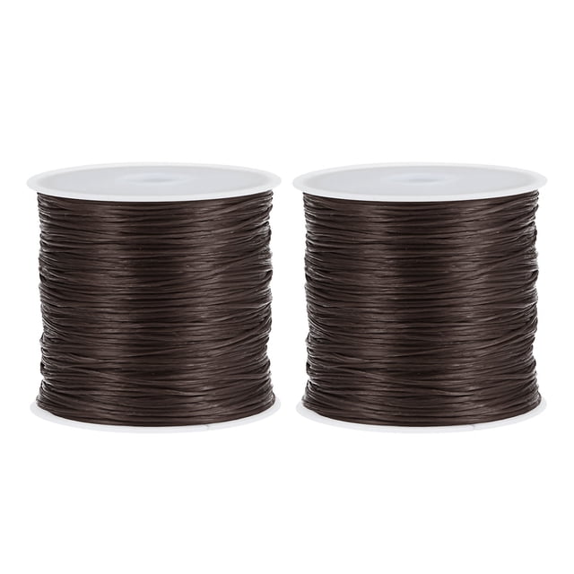 Unique Bargains Elastic Cord DIY Making Stretchy String Craft Wire, Brown, 2 Rolls
