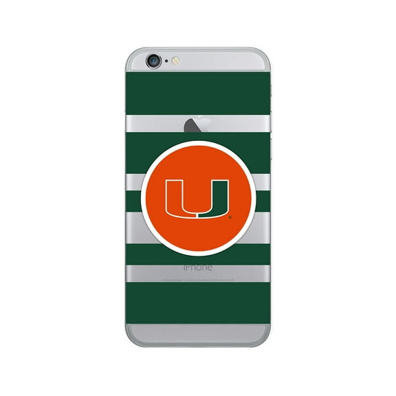 University of Miami Clear Phone Case, Stripes V1 - iPhone 6/6s/7/8