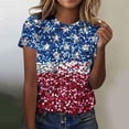 thumbnail image 6 of cocolona Patriotic Shirts for Women 4th of July Crew Neck Short Sleeve Tops Summer Casual Basic Graphic Tees, 6 of 6