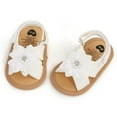 thumbnail image 3 of Infant Baby Girls Boys Sandals Summer Bowknot Crib Shoes Toddler Pu Leather Flower Soft Rubber Sole Dress Flats First Walker Shoes, 3 of 10