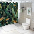 thumbnail image 7 of Orinice Fabric Bathroom Curtain Green Bird Floral Pattern Tropical Leaves Flowers Yellow Exotic Paradise Abstract Blossom Hawaii Shower Curtain Waterproof Shower Curtain Set with Hooks  69x72, 7 of 7