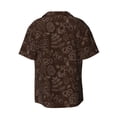 thumbnail image 6 of Lsque Autumn Brown Plants print Men's Cuban Collar Short Sleeve Shirt Summer Beachwear Casual Button Down Fashionable Vacation Leisure Shirt-Medium, 6 of 7
