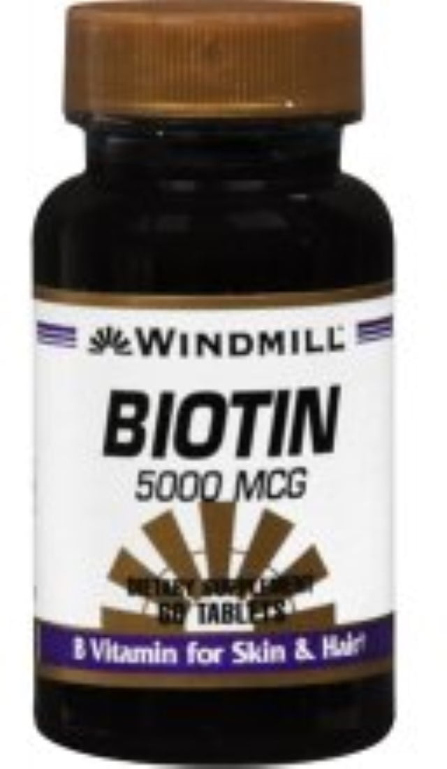 Windmill Biotin 5000 mcg Tablets 60 Tablets (Pack of 2)