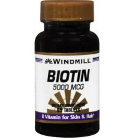 Windmill Biotin 5000 mcg Tablets 60 Tablets (Pack of 2)