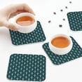 thumbnail image 6 of Bingfone Vintage Green Vintage Peacock Leather Drinks Coasters with Set of 6,Suitable for Home Kitchen,Coffee Cup Coasters Home Gift, 6 of 7
