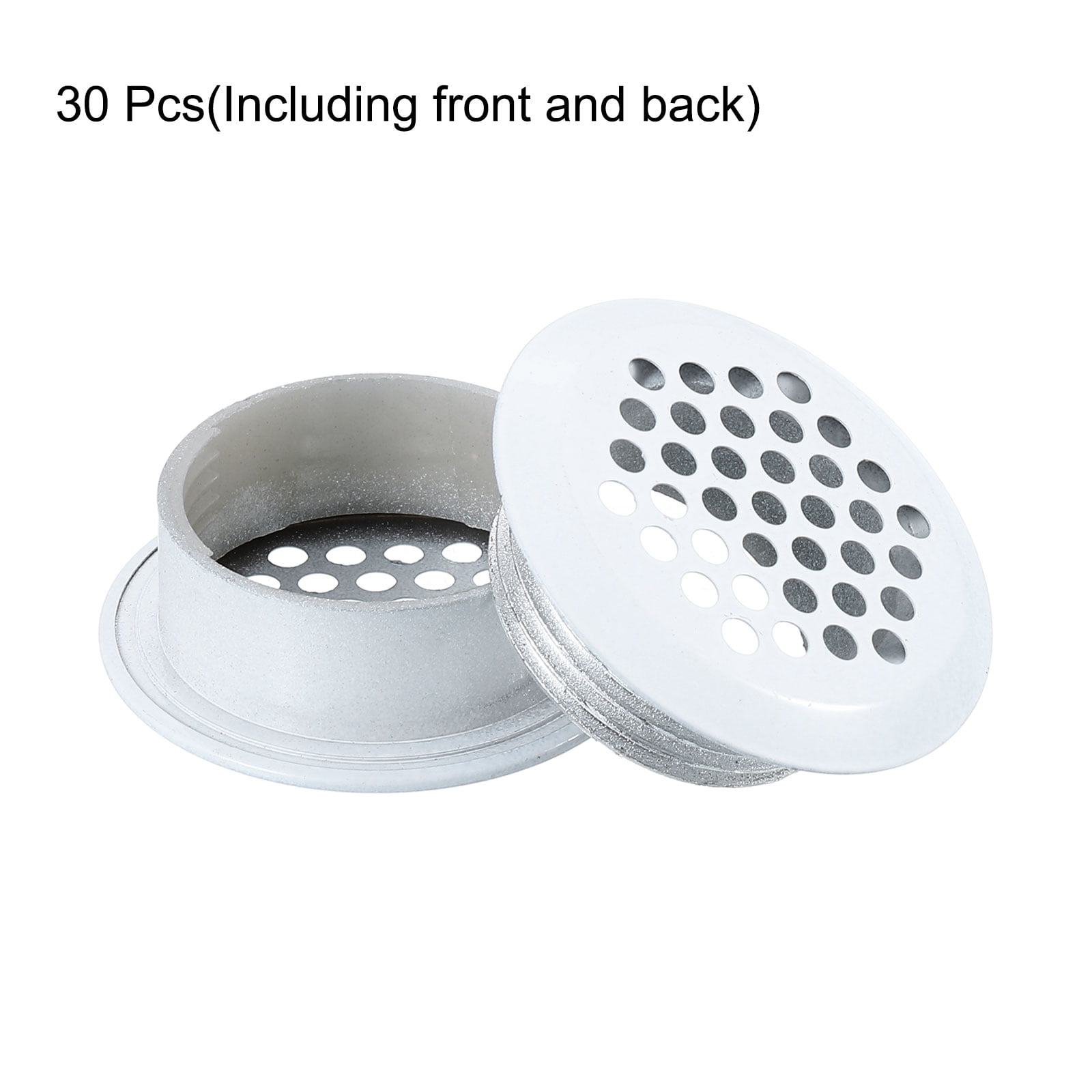 Uxcell 33mm Circular Soffit Vent, 30pcs Stainless Steel Air Vents Dual Panel Mesh, White
