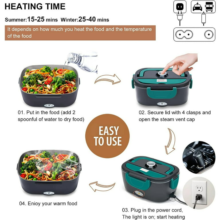 Electric Lunch Box Multifunction Rice Cooker Food Warmer Stainless Steel  Portable Double-layer Heated Lunch Box Travel 220V