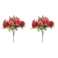 thumbnail image 2 of Artificial Rose Bouquet Pink Fake Rose Flowers for Table Centerpiece, 2 Bunches Artificial Rose Flowers Bouquet, Realistic Fabric Roses for Wedding Table Centerpieces Home Kitchen Decor (13, 2 of 5