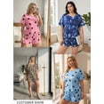 thumbnail image 5 of Musefolio Womens Plus Size Abstract Print Pajama Set Short Sleeve Top Shorts Sleepwear 1X-5X, 5 of 5