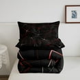 thumbnail image 4 of YST Kids Red and Black Comforter Honeycomb Geometric Bedding Queen Size for Boys Modern Geometry Hexagon Bedding Comforter Sets Geometrical Beehive Geometric Bed Set with 2 Pillow Cases, 4 of 4