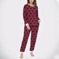 thumbnail image 6 of Dazajoo Fluffy Pajamas for Women Soft Fleece Warm Pajama Set Fuzzy Pjs Winter 2 Piece Flannel Lounge Sets with Pockets Watermelon Red,S, 6 of 7