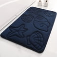 thumbnail image 3 of Embossed Seashell Bath Mat Soft Velvet Absorbent Non-Slip Bathroom Rug, D, 3 of 8