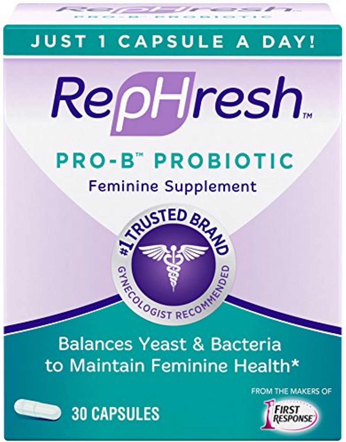 RepHresh ProB Probiotic Feminine Supplement, Capsules 30 ea (Pack of 2