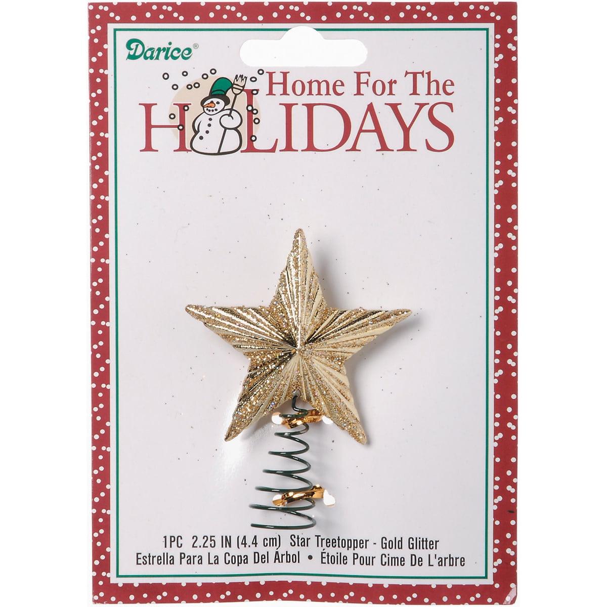 Mini Tree Topper 2.25"Gold Glitter Star