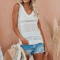 thumbnail image 6 of yillto Womens Crochet Tank Top Knit Sweater Hollow out Sleeveless Cover Up Summer Boho Tops V Neck Pullover, 6 of 6