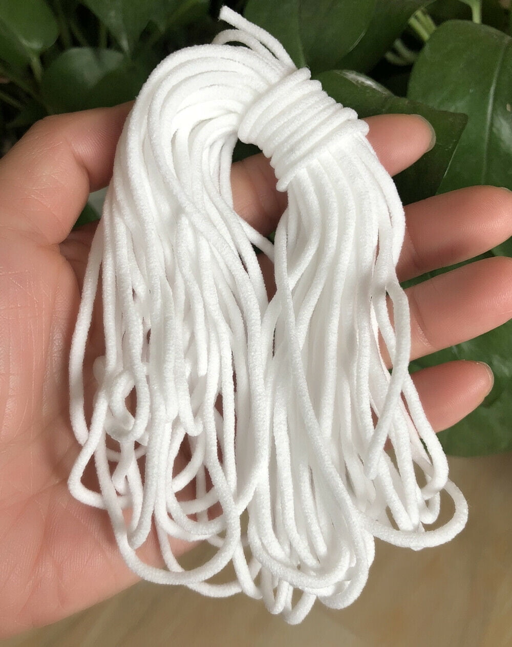 Elastic Cord White Elastic Strap 1/8 Inch Round Ear Tie Rope Handmade