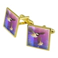 thumbnail image 1 of Christmas Holiday Chickadees Birds Square Cufflink Set - Silver or Gold, 1 of 6