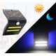 thumbnail image 1 of 2 Pieces Solar Lamp 32LED Solar Wall Light Human Body Infrared Sensor Light Outdoor Wall Sconce Garden Lawn Light Street Light（Black Shell + Blue Ambient Light, 2 Pieces, 1 of 5