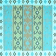 thumbnail image 1 of Ahgly Company Indoor Square Abstract Light Blue Contemporary Area Rugs, 4' Square, 1 of 4