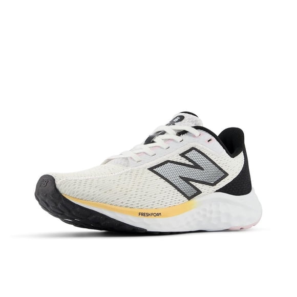 New Balance Women's Fresh Foam Arishi V4 Running Shoe, White/Black/Peach Blossom, 5 M