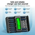 thumbnail image 4 of 8 AAA 1100mAh Batteries and 8 AA 3000mAh 1.2v Ni-MH Rechargeable Batteries with 16 Slots Intelligent Fast LCD Indicator USB Battery Charger For 1.2V AA AAA C D Size Ni-MH Batteries, 4 of 9