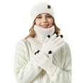 thumbnail image 6 of Wipya Winter Warm Knit Set Beanie Hat Touchscreen Gloves And Neck Scarf For Women Outdoor Cold Protection Essential SizeWhite, 6 of 7