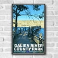 thumbnail image 2 of Galien River County Park Vintage Travel Poster / Postcard WPA Style Retro Michigan, 2 of 4