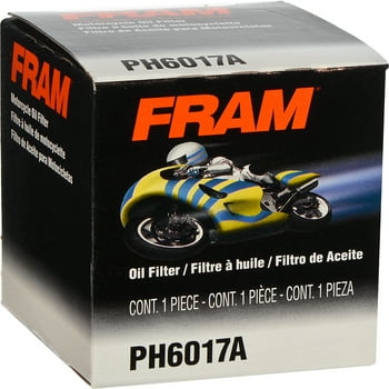 FRAM Motorcycle/ATV Oil Filter, PH6017A for Select Arctic Cat, Harley-Davidson, Honda, Kawasaki, Polaris, Triumph and Yamaha Models