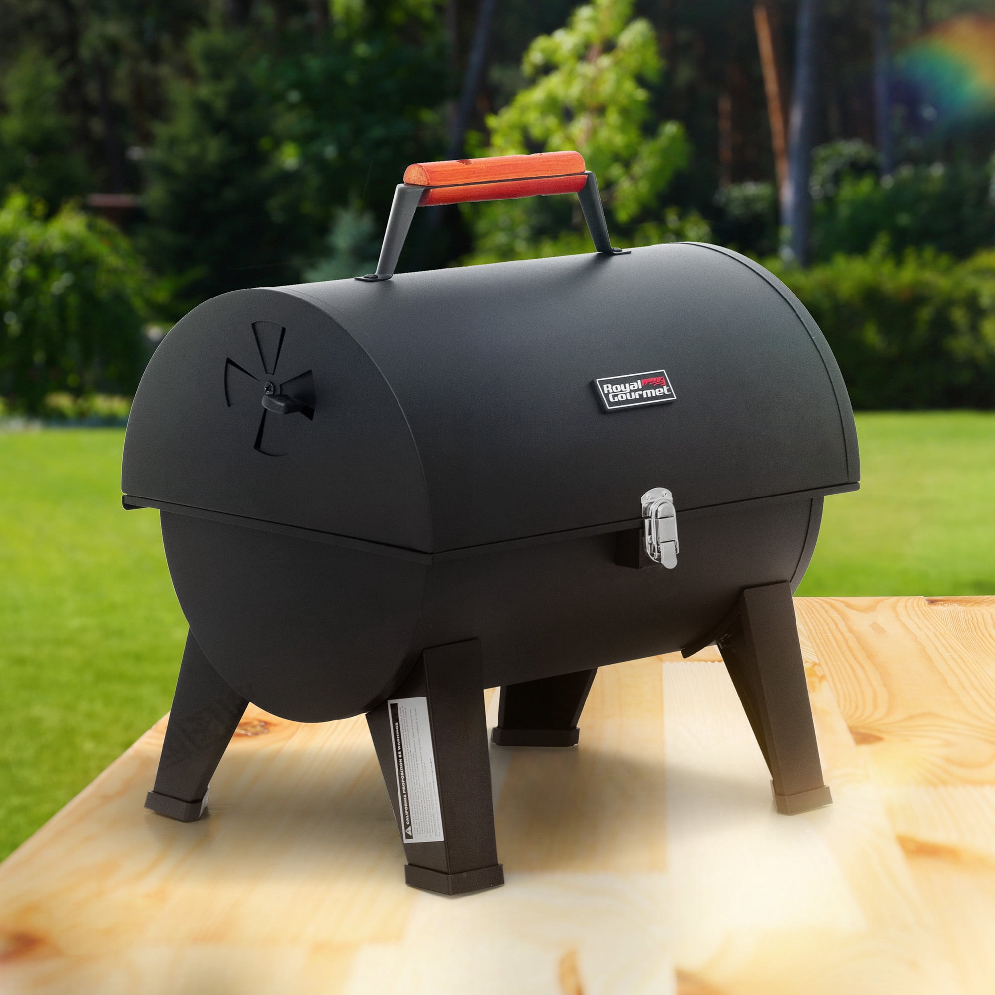 Royal Gourmet Portable Charcoal Grill with Two Side Cooking Area, Outdoor Compact BBQ Grill for Backyard Camping, CC1619