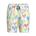 thumbnail image 4 of Easygdp Hand Drawn Colored Hearts Men's Short Pajama Pants, Sleep Shorts, Household Pants, Casual Pants with Pockets - 3X-Large, 4 of 9