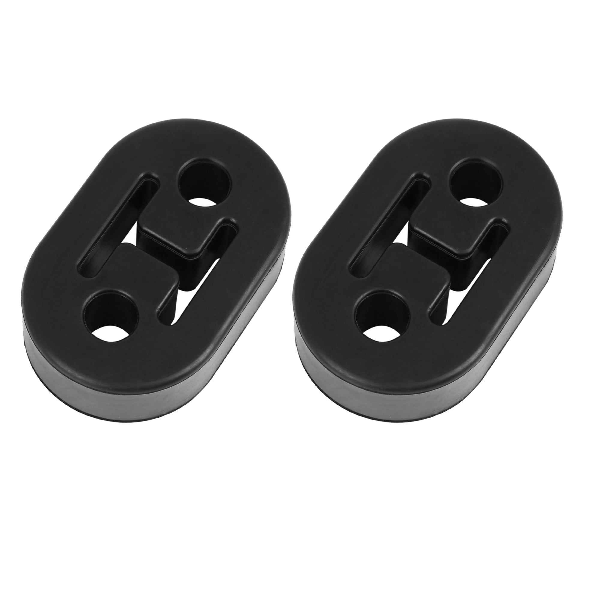 2pcs 2 Holes 12mm Dia Black EPDM Rubber Car Auto Muffler Exhaust