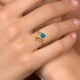 thumbnail image 4 of Gem Stone King 18K Yellow Gold Plated Silver London Blue Topaz Yellow Citrine and White Diamond Ring for Women (1.63 Cttw, Heart Shape 6MM, Gemstone November Birthstone, Size 9), 4 of 6