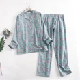 thumbnail image 1 of Pyjama en Flanelle de Coton pour la Maison Imprimé Simple Ample Automne et Hiver Manches Longues Ensemble de Pyjamas pour Femmes tzw, 1 of 6