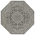 thumbnail image 3 of JONATHAN Y SANTA MONICA 8' Octagon Area Rug, Sinjuri Medallion Textured Weave - Gray/Black, SMB101D-8TGN, 3 of 5