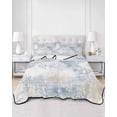 thumbnail image 3 of Blue Beige Floral Twin Size Down Alternative Comforter, Lightweight Comforter Quilt Bedding Set with Pillow Shams Vintage Smear Abstract Art All Seasons Bed Comforter Duvet Insert 68"x86", 3 of 7