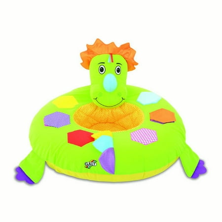 Playnest Soft Quilted Centre and Fabric Cover 2-Smiley Face Crinkle Patch Dino Toy with Textures and Roar Sound in Dino's Horn