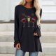 thumbnail image 1 of Puntoco, camisas informales florales de manga larga para mujer, jersey de cuello redondo liso, túnica holgada con estampado de puesta de sol, tops Puntoco Puntoco-1275, 1 of 7