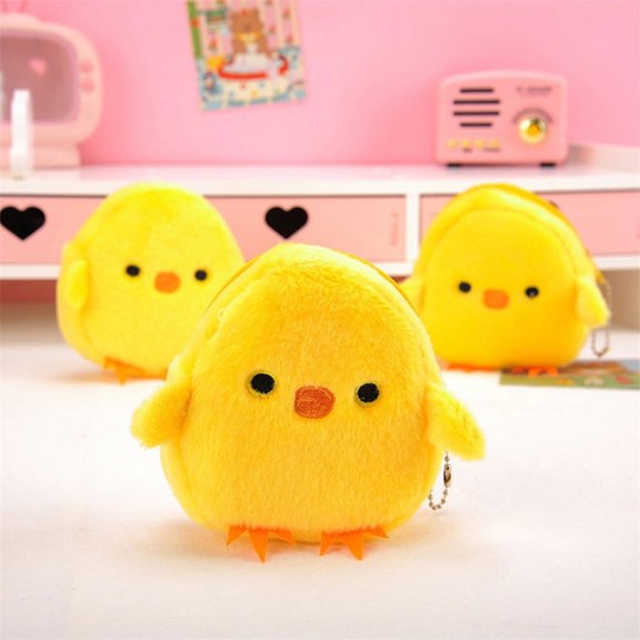 1Pcs Cute Little Yellow Chicken Coin Purse Soft Mini Cartoon Coin Purse LSFJWA