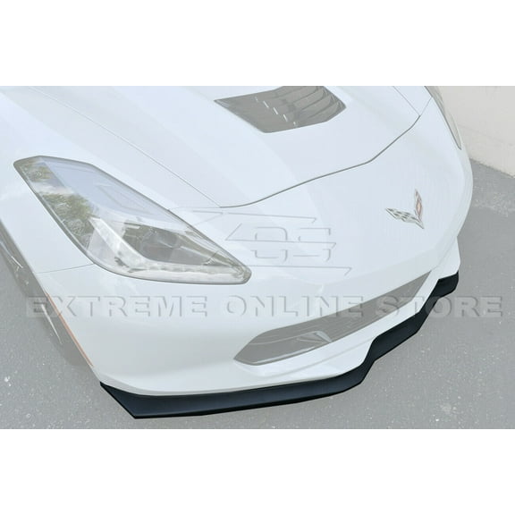 Extreme Online Store for 2014-2019 Chevrolet Corvette C7 | Z06 Z07 Stage 2 Style ABS Plastic Plastic-Black Front Bumper Lower Lip Splitter