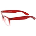 thumbnail image 3 of sunglassLA Unisex Classic Thick Square Clear Lens Horn Rimmed Eyeglasses 50mm (Red-Fade / Clear) - 50mm, 3 of 4