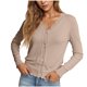 thumbnail image 1 of Neewe Women's Plain Knit Open Front Sweater Long Sleeve V Neck Button Loose Short Cardigan Outerwear Coats, 1 of 7