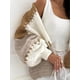 thumbnail image 3 of CORIRESHA Women's Casual Fashion Loose V-Neck Lantern Sleeve Contrast Stitching Knitted Cardigan, 3 of 4
