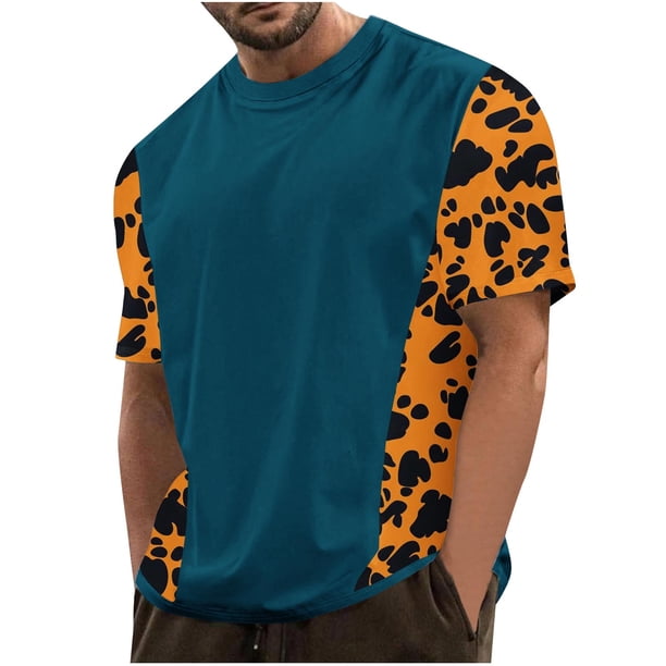 Camisetas de Manga Larga para Hombres, Camiseta Deportiva de Impresión Casual de Nueva Moda, Blusa de Cuello Redondo de Manga Corta