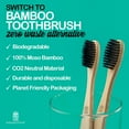 EcoFriendly Bamboo Toothbrushes Set of 4 BPAFree, Biodegradable